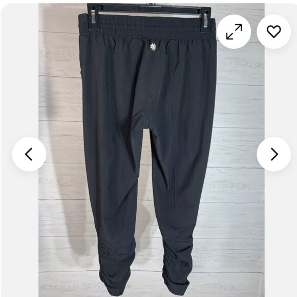 Athleta Attitude Ruched Leg Black Pants Pull On Jogger Size 2 - Picture 7 of 7